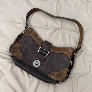 Barbara Milano y2k shoulder bag with faux fur trim